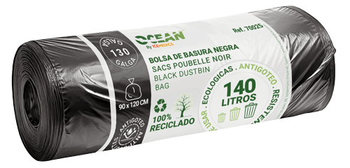 Black Dustbin Bag 90x120 G130 - Ref. 70025