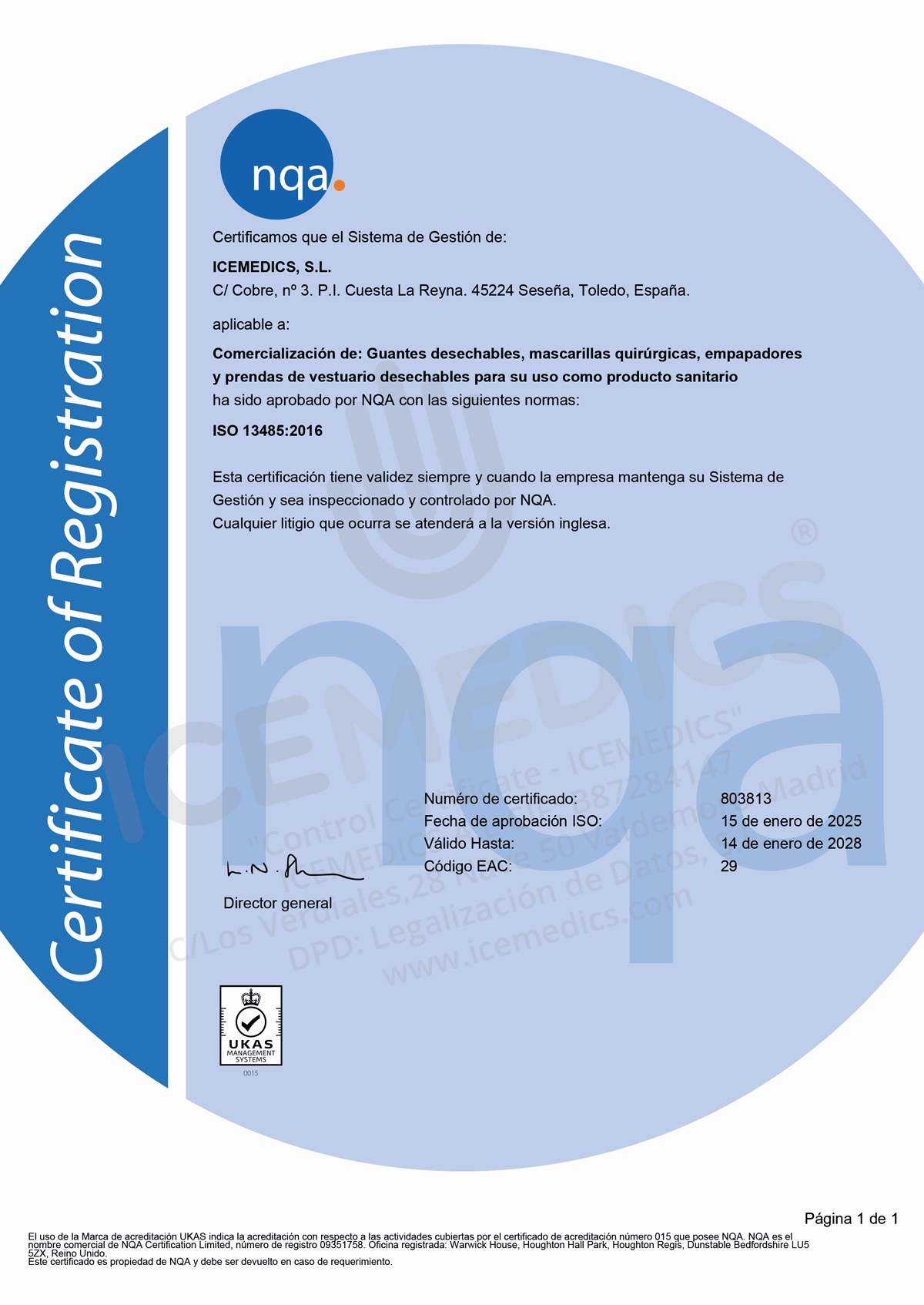 Certificado ISO 13485:2016