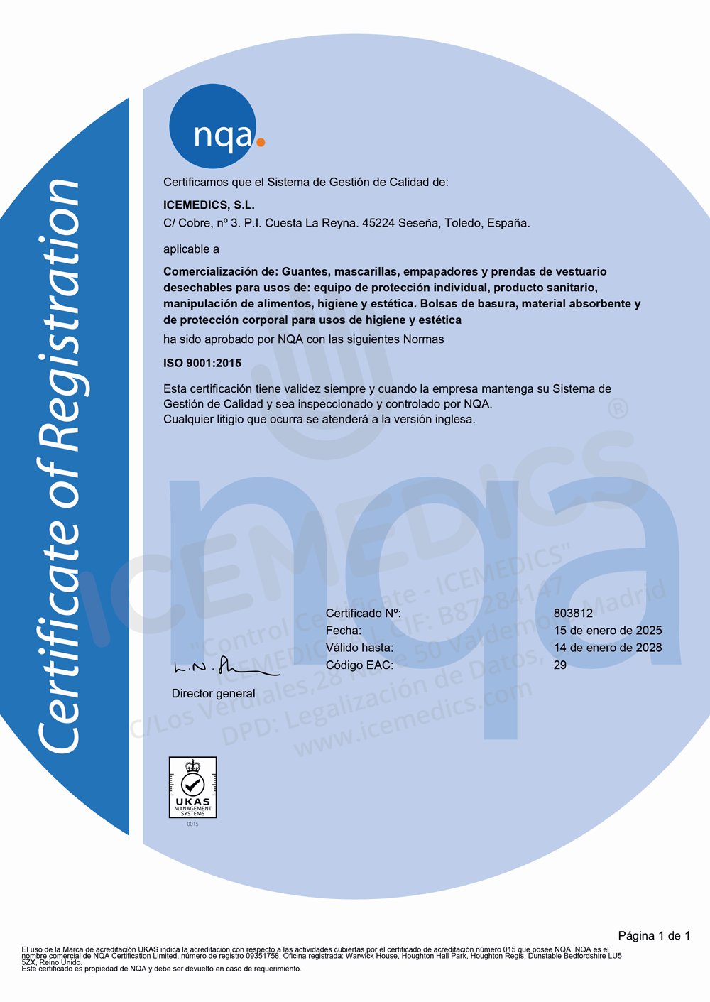 Certificado ISO 9001:2015