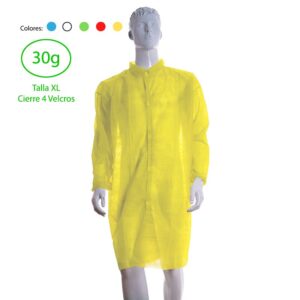 Bata de Polipropileno 30g, Cierre Velcro 4 Velcros – Talla XL