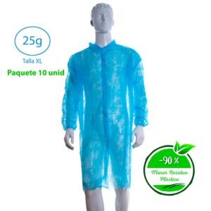 Bata de Polipropileno 25g Cierre Velcro – Talla XL – Paq 10 unid